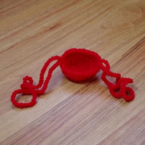 HOMOCONO Lightweight Red Outdoor Nose Mask Nasal Cover Made of Woven Wool for Hiking and Outdoor Travel, Easy to Carry Nose Protection Cover against Sun and Cold — view 4