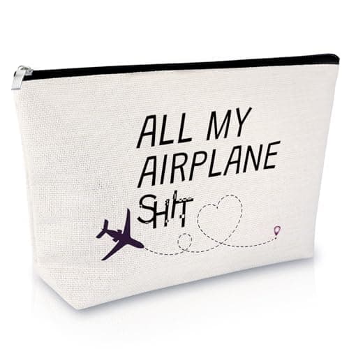 Flight Attendant Gifts Makeup Bags Pilot Gift Air Stewardess Cosmetic Bag Traveling Present for Stewardess Crew Flight Student Graduation Presents Cosmetic Bag Christmas Birthday Gift for Attendant