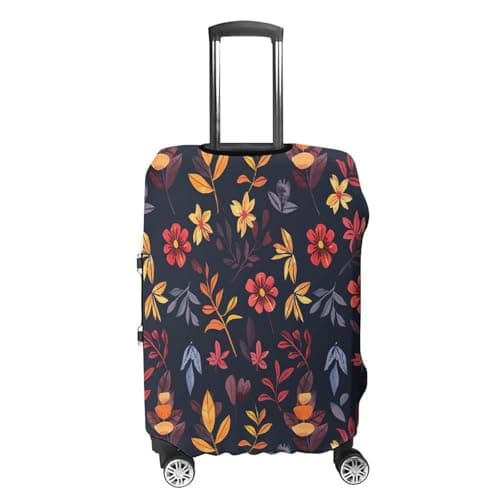 GHBNK Maroon And Yellow Luggage Cover, Maroon And Yellow Design Suitcase Protector, Personalized Stretchable Washable Travel Sleeve for 19-32 Inch Luggage X-Large, White, Medium, Maroon and Yellow — view 4
