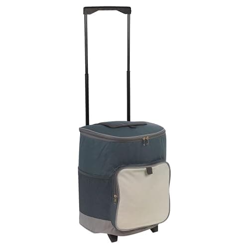 URBNLIVING 28L Insulated Cooler Bag on Wheels - Trolley Cart with Extendable Handle, Waterproof & Spacious, Front & Side Pockets - Perfect for Camping, BBQ, Picnic, Beach & Outdoor Adventures