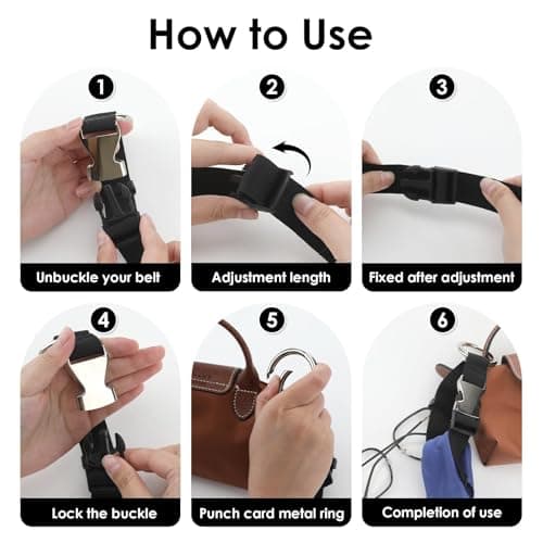 Add a Bag Luggage Straps Heavy Duty Baggage Suitcase Belts Jacket Gripper Holder Adjustable Fixed Clip Straps with D-Ring Buckle&Hook Carry Clip Strap Travel Accessories for Bag,Coat,Backpack, Black — view 5