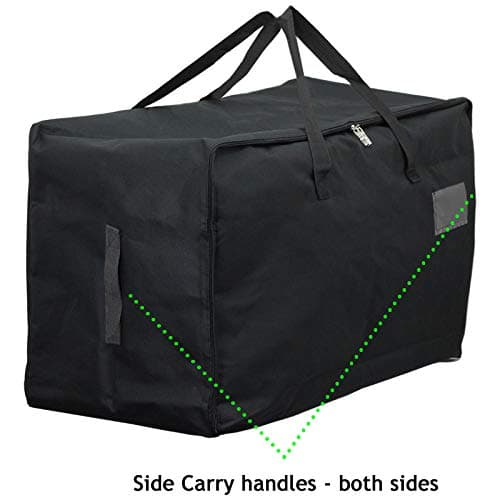 Spares2go Large Zipped Duffel Bag 600D Oxford Canvas Water-Repellent Travel Gym Camping Car Boot Storage Duffle Holdall (Black, 100L) — view 5