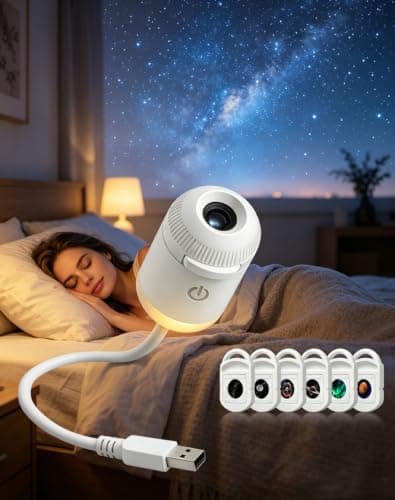 Comauo Ocean & Galaxy 5D Holographic Smart Projection Night Light,3