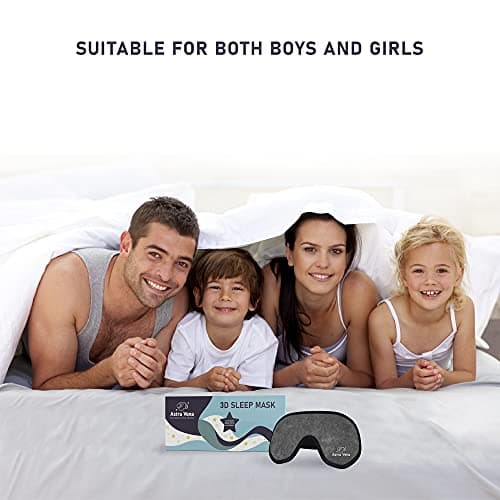 Sleep Mask for Kids with Blockout Light - Memory Foam 3D Contoured Eye Mask - Eye Cover & Travel Sleep Mask, Blindfolds for Kids, Girls, Boys (Grey) — view 6