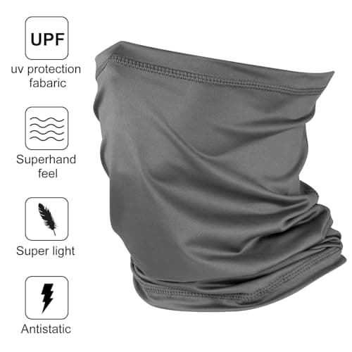 NACHLYNN 4 Pack Multifunctional Headwear Bandana Snoods,Neck Gaiter Nose Warmer Soft and Comfortable Snoods Scarf for Men and Women (Gray,Blue,Green,Black) — view 4