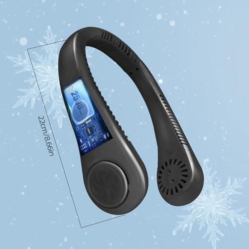 Jsdoin Portable Neck Fan, Neck Fans USB Rechargeable, 5 Speed Hanging Bladeless Fan,360 Degrees Airflow Neck Fans for Men Women Rechargeable (Black) — view 2