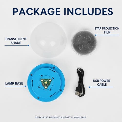 Star Projector Night Light Rotating Sensory Lamp, USB Powered for Kids，Blue — view 2