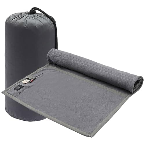 Heated Sleeping Bag Liner, Rechargeable Sleeping Blanket, Adjustable Thermal Layer, Portable Warm Mat, 3 Adjustable Temperature Levels with 6 Heating Zones, for Hiking Outdoor Picnic Travel