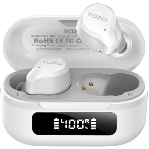 TOZO NC9 Hybrid Active Noise Cancelling Wireless Earbuds, 60H, LED Display