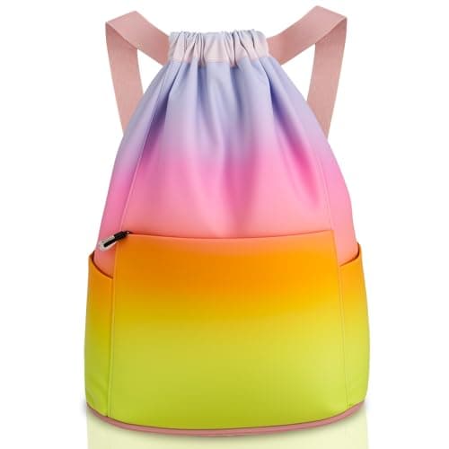 ViEinkaufen Swimming Bag for Kids Adults Waterproof Drawstring Gym Bags