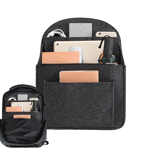 Felt Bag Organizer Insert,Travel Rucksack Insert with High Capacity | Multi-Pocket Luggage Organization Rucksack Storage Divider Liner for Electronic Accessories Phone Tablet Umbrellas Cosmetics Bottl