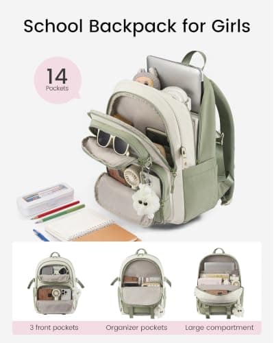 LOVEVOOK Cute School Bags for Girls, 17.3 Inch Large Laptop Backpack Womens — view 3