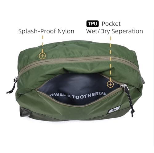 Travel Toiletry Bag 5L, Compact Wash Bag with Waterproof TPU Wet/Dry Compartment — view 5