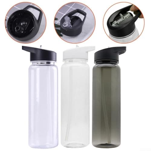 PS Sports Water Bottle 750ML Leakproof Lid with Straw Portable Lightweight Drink Mug for Camping Hiking Yoga and Fishing (White) — view 3