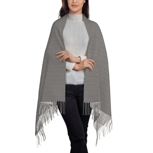 HTTUP Floral Graphite Print Scarf Tassel Women Men Travel Holiday Office Soft Warm Stylish Elegant Fall Winter — view 3