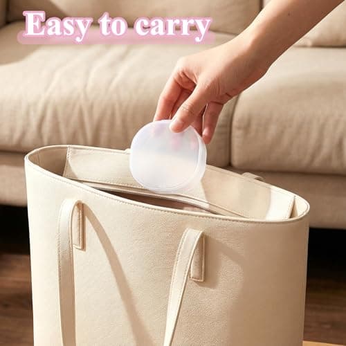 Qianyu 4 Pcs Portable Cotton Round Holder Plastic Cosmetic Cotton Pads Container Travel Makeup Sponge Dispenser Small Transparent Sealed Storage Box for Makeup Remover BallsBeads Floss(2) — view 4