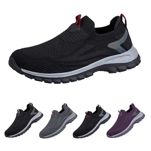 Unisex Slip On Walking Shoes Knit Running Trainers Lightweight Sneakers — view 3
