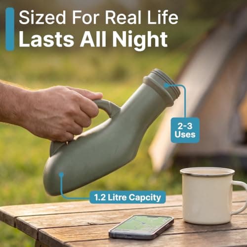 Medipaq Portable Urinal 1.2L, Male & Female Pee Bottle, Army Green — view 4