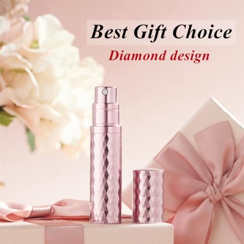 Aurdox Perfume Atomiser Refillable, Mini Perfume Travel Bottle, Small Perfume Spray Bottles with Bottom Pump, Leaking Proof and Portable for Women and Men, Elegant Dimond Design,5ml — view 6