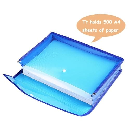 A5 Expandable Plastic Wallets, PP Document Folder, Transparent Pockets Files with Snap Button & Name Card Slot for Office Business Travel Home Organization (Pink) — view 4