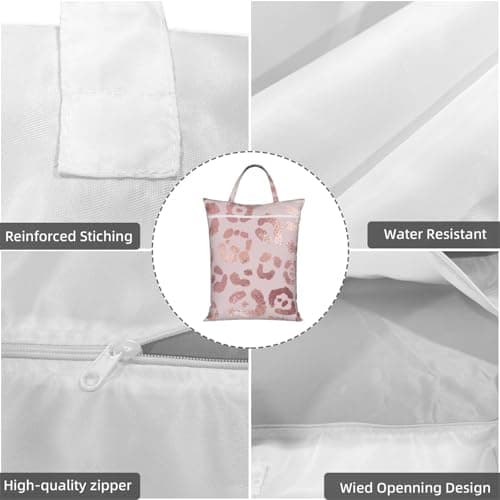 Leopard Print Cheetah Rose Gold,Travel Dirty Laundry Bag Foldable Dirty Clothes Bag Durable Storage Bag — view 5