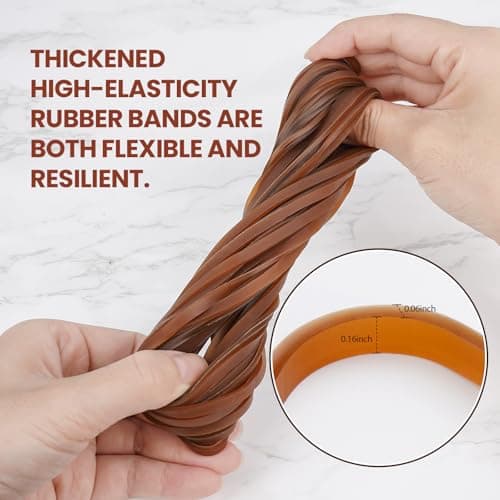 NUTTDOO Large Elastic Rubber Bands,50PCS Heavy Duty Strong Elastic Bands Wide Rubber Band for Office Supply School Home, Securing Trash Can Garbage Cans, File Folders, 20cm/ 7.87inch — view 3