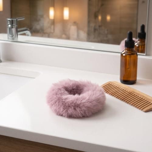 GATHINESS 16pcs Plush Pompom Hair Ties with Soft Plush Exterior and Secure Fit, Versatile Fuzzy Scrunchies and Teens, for Winter and Travel Hair Accessories — view 5