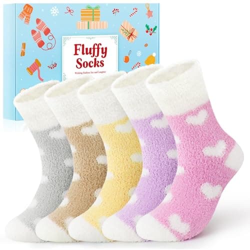 AUGOLA Thermal Winter Women Socks, 5 Pairs Warm Wool Christmas Socks