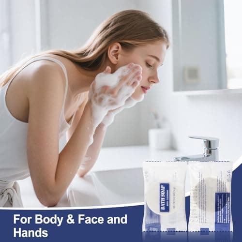 HQSLsund 14.2g Large Travel Size Soap Individually Wrapped Small Face & Body Cleanser Round Soaps Toiletries Amenities for Hotel Guests Shelter — view 5