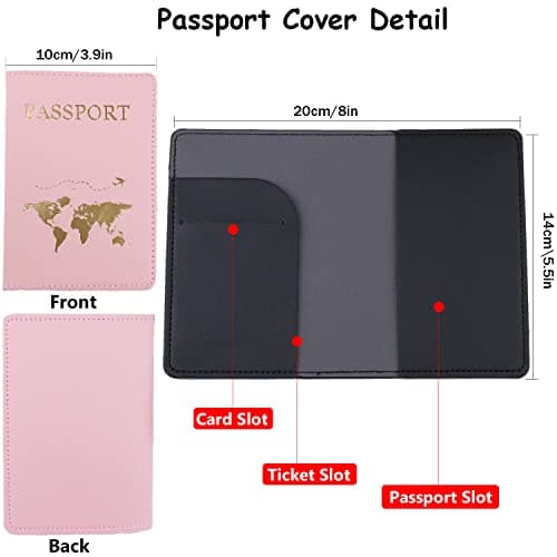 YYGOJOY Passport Holder Cover, PU Leather Passport Cover Case Organiser with Wallet for Credit Card, Money, Business Cards, Passport, Boarding Passes for Women Men (Green) — view 2