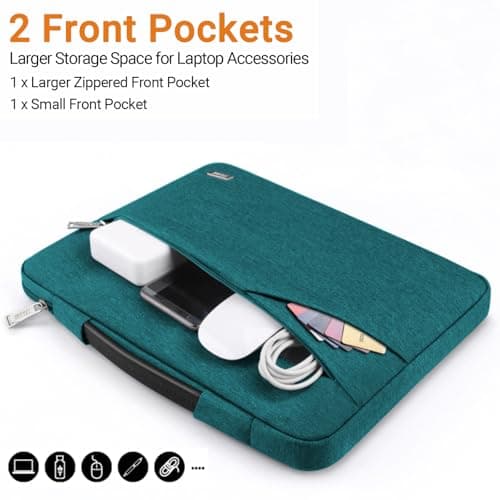 TECOOL 13.3 Inch Laptop Sleeve Protective Case with Handle and Pockets — view 4