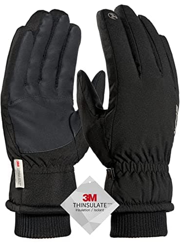 TRENDOUX Winter Gloves for Men, Ski Glove for Men Women Extreme Cold Weather Unisex 3M Thinsulate Touchscreen Windproof Cuff Thick Wicking Insert for Bike Snowboard Running cycling - Black XL…