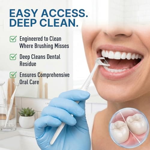 RAZOKO Long Handle Dental Flosser Kit (1 White Handle + 120 Refills) — view 5