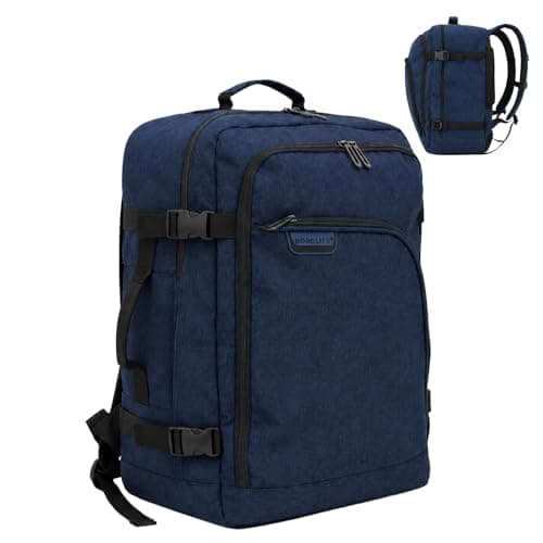 Bordlite EasyJet Cabin Backpack 45x36x20cm Navy – Underseat Cabin Bag for Ryanair, Wizz Air & 30+ Airlines, Lightweight Carry On Travel Backpack with Compression Straps & Laptop Storage