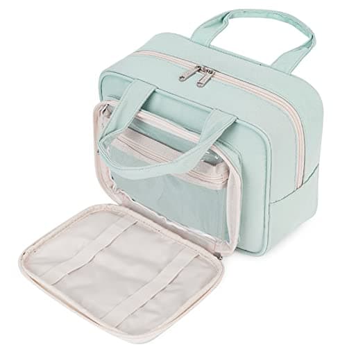 Narwey Full Size Toiletry Bag Large Wash Bag Makeup Bag Travel Organizer Cosmetic Bag for Women (Mint Green)