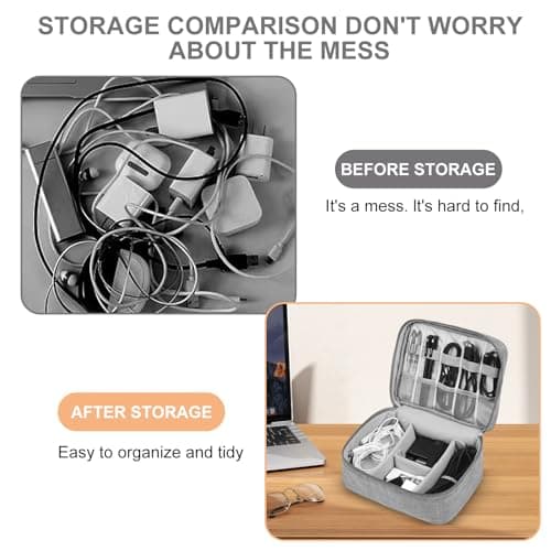 Megcdtr Electronic Organizer, Travel Cable Organiser Bag(Grey) — view 4