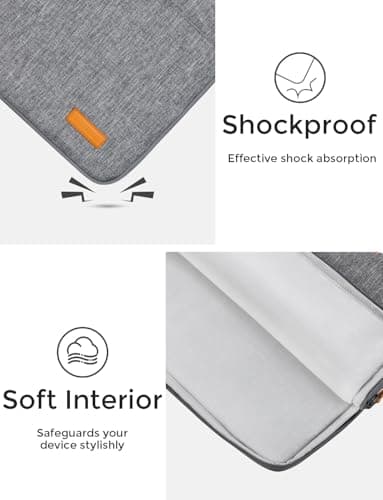 DOMISO 15.6 inch Laptop Case Sleeve Protective Cover Compatible with 16 inch MacBook Pro M4 M3 M2/Pro Max,15.6-16 inch HP Dell ASUS Lenovo Chromebook,Waterproof Computer Cases Bag with Handle,Grey — view 4