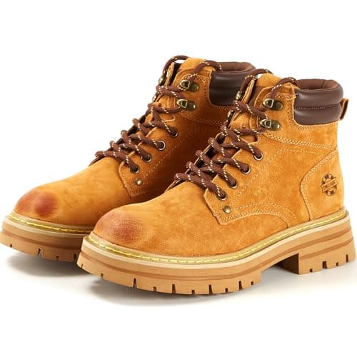 CCSOFTIME 2 Pairs Strong Work boot Laces Heavy-Duty for Berghaus Hiking, Walking, Steel Toe Cap Boots, 4.5mm Thick Round Shoelaces for Women, Men, Kids, Brown-Yellow-150CM — view 3