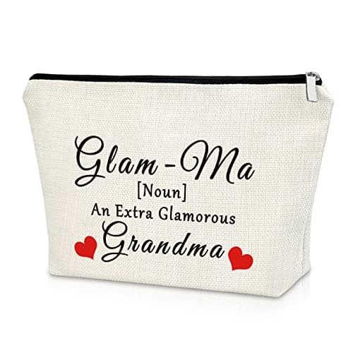 Grandmother Gifts from Granddaughter Grandma Makeup Bag New Grandma to be Gifts Cosmetic Bag Mothers Day Birthday Gifts for Grandma Nana Christmas Retirement Gifts Cosmetic Travel Pouch