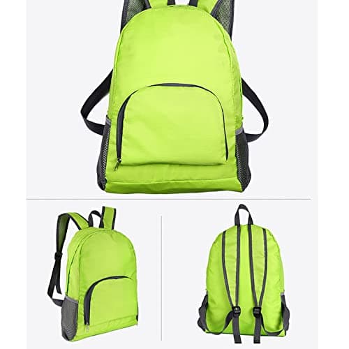 Ultra Lightweight Foldable Backpack Packable Water Resistant Daypack for Outdoor Walking Camping Traveling Cycling Holiday Unisex (Green) — view 3