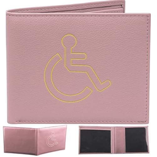 Soft Leather Disabled Badge Holder Wallet Disability Parking Badge Cover Holder by Hithika Disabled Blue Badge Display Holder (Baby Pink)