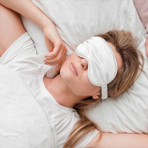 KFHENSOMR Silk Sleep Eye Mask 4 Pack Mulberry Silk Sleep Mask, Pink, White — view 6