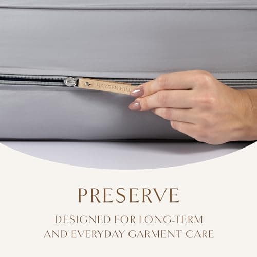 Luxury Organic Cotton Sweater Storage Bags in Grey - 18" + 20" - Cashmere Garment Bags - Breathable & Moth Proof Organizers for Clothing - Carbon Neutral — view 6