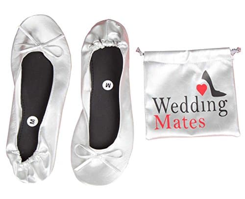 Wedding Mates Women's After Party roll up Shoes (6/7 UK, Silver)