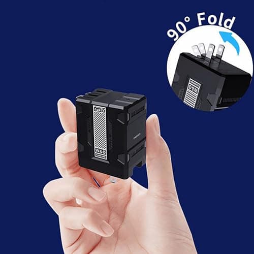 2 In 1 Fast Charger 120w,2025 New Scalable Retractable 120w Fast Charger Module,Multi Charger Adapter Wall Plug,All in 1 Foldable Charging Adapter Wall Plug for Phone, Tablet (Sky Blue) — view 2