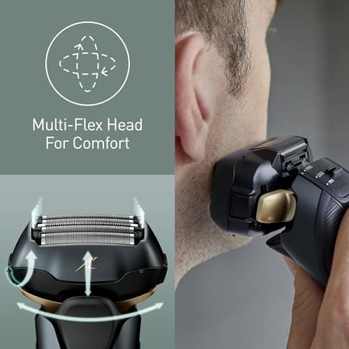 Panasonic Series 800 ES-LV97 5-Blade Wet and Dry Electric Shaver for Men, Rechargeable, Responsive Beard Sensor, Multi-Flex 16D Head, Auto Cleaning, Charging Stand, Gift for Men (2 pin UK Plug) — view 6