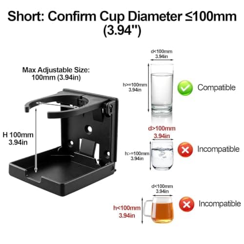 2 Pack Car Cup Holder Adjustable Folding Drink Holders — view 2