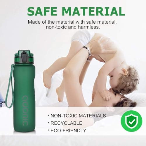 ADORIC Sports Water Bottle 1L, BPA Free Tritan Leak Proof Gym Bottle, Green — view 6