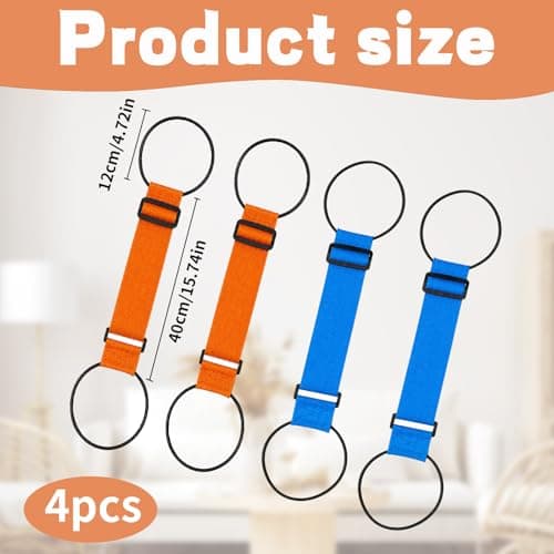4-Piece Luggage Straps, Luggage Connector Straps Set with Blue and Orange, Secure Additional Luggage During Transit, Durable Elastic Design For Travelers And Business Professionals — view 2