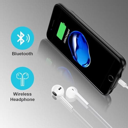 MIGAFEI iPhone 8/7/6s/6/SE 2020 battery case, 6800mAh ultra-thin protective charging case, portable rechargeable expandable battery charger (Black 8/7/6s/6/SE) — view 6